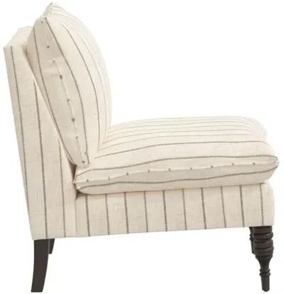 Daphne Slipper Chair - Pinstripe - Beige