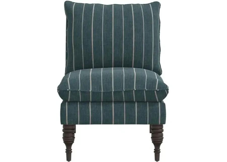 Daphne Slipper Chair - Pinstripe - Blue