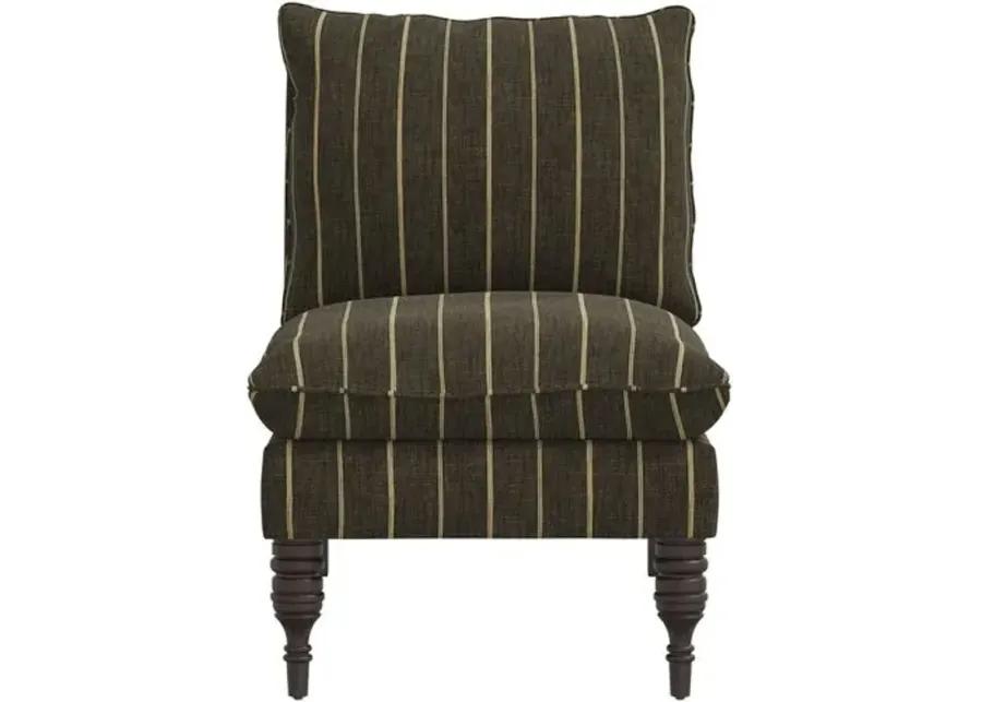 Daphne Slipper Chair - Pinstripe - Gray