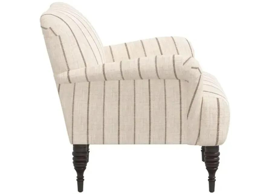 Nicolette Club Chair - Pinstripe - Hancrafted in the USA