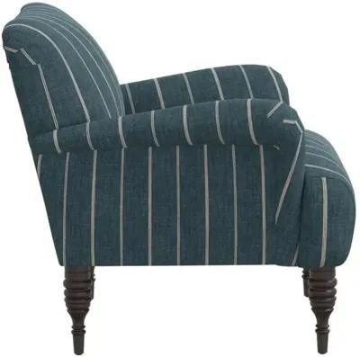 Nicolette Club Chair - Pinstripe - Hancrafted in the USA