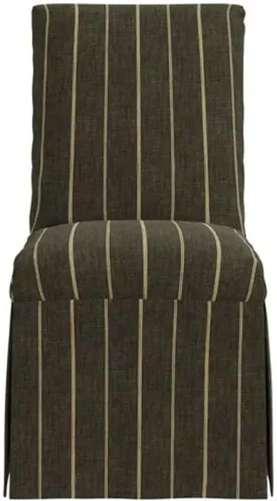 Owen Slipcover Side Chair - Pinstripe - Gray