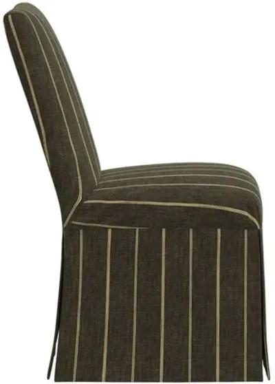 Owen Slipcover Side Chair - Pinstripe - Gray