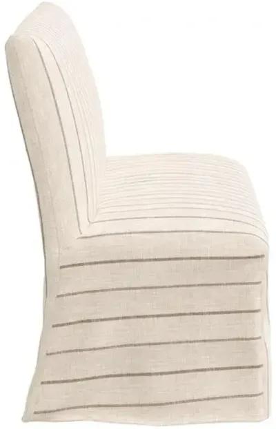 Edith Slipcover Dining Banquette - Pinstripe - Beige