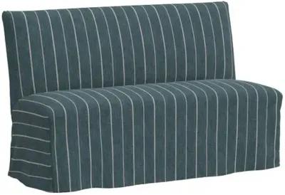 Edith Slipcover Dining Banquette - Pinstripe - Blue