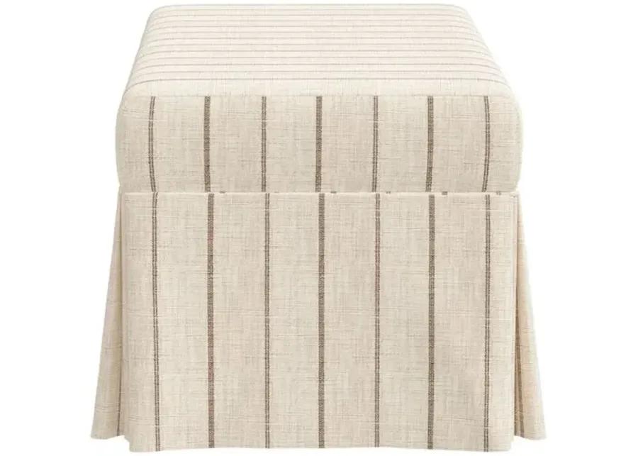 Hayworth Storage Bench - Pinstripe - Beige