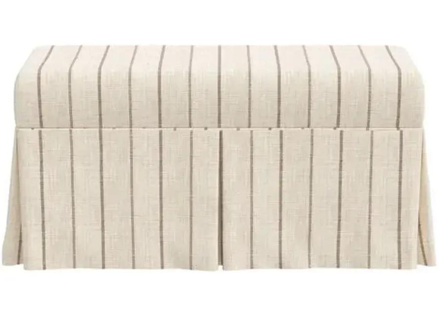 Hayworth Storage Bench - Pinstripe - Beige