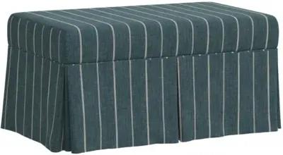 Hayworth Storage Bench - Pinstripe - Blue