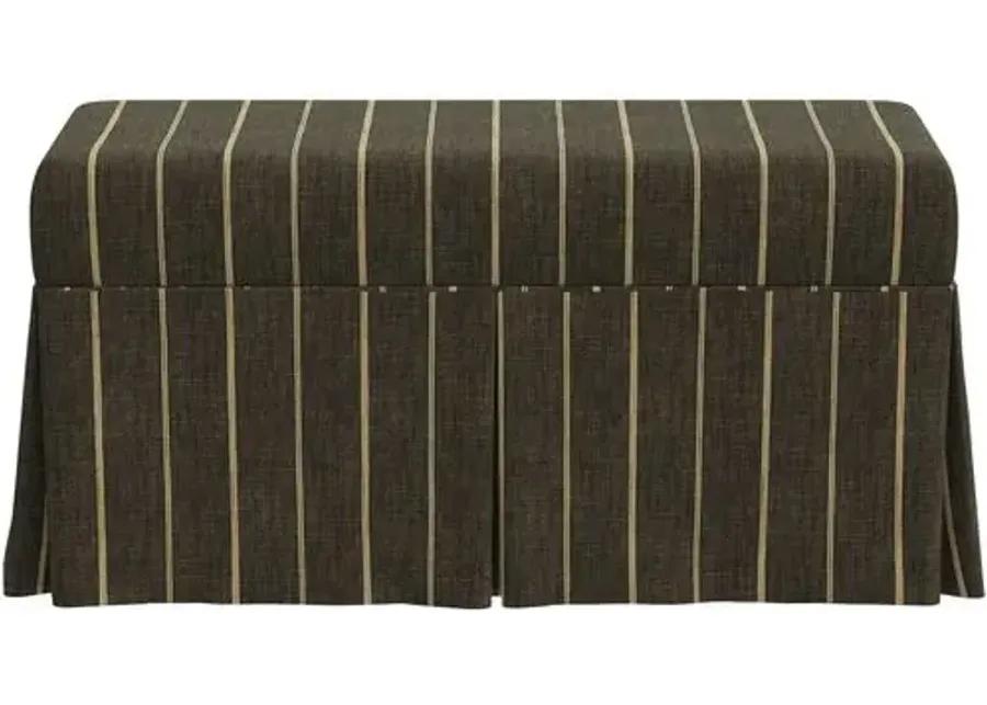 Hayworth Storage Bench - Pinstripe - Gray