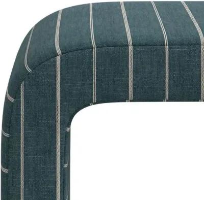 Celia Waterfall Ottoman - Pinstripe - Blue