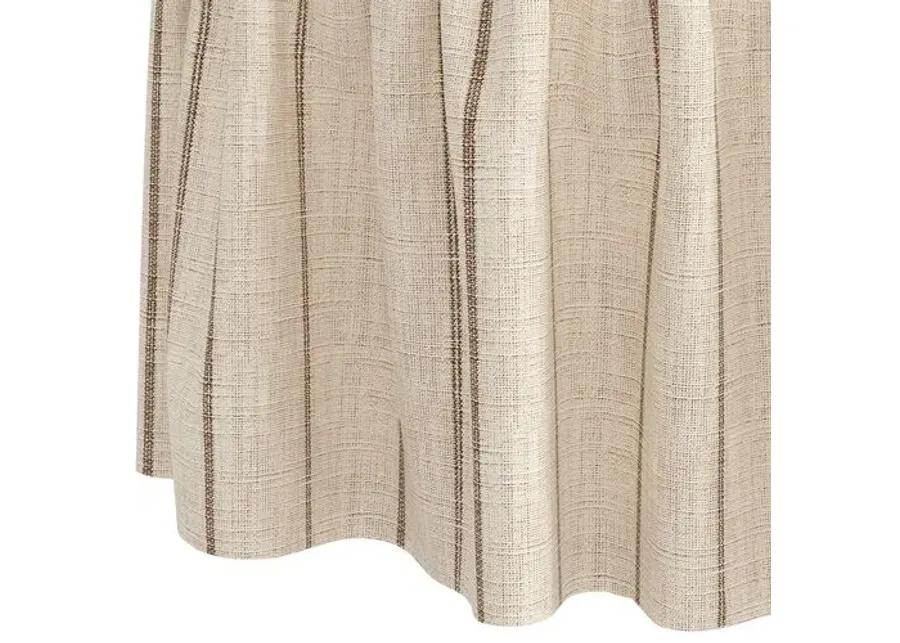 Maggie Skirted Ottoman - Pinstripe - Beige