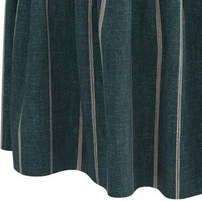 Maggie Skirted Ottoman - Pinstripe - Blue