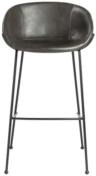 Set of 2 Bexley Barstools - Vintage Leatherette - Gray