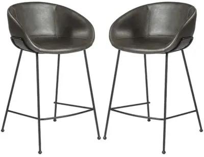 Set of 2 Bexley Counter Stools - Vintage Leatherette