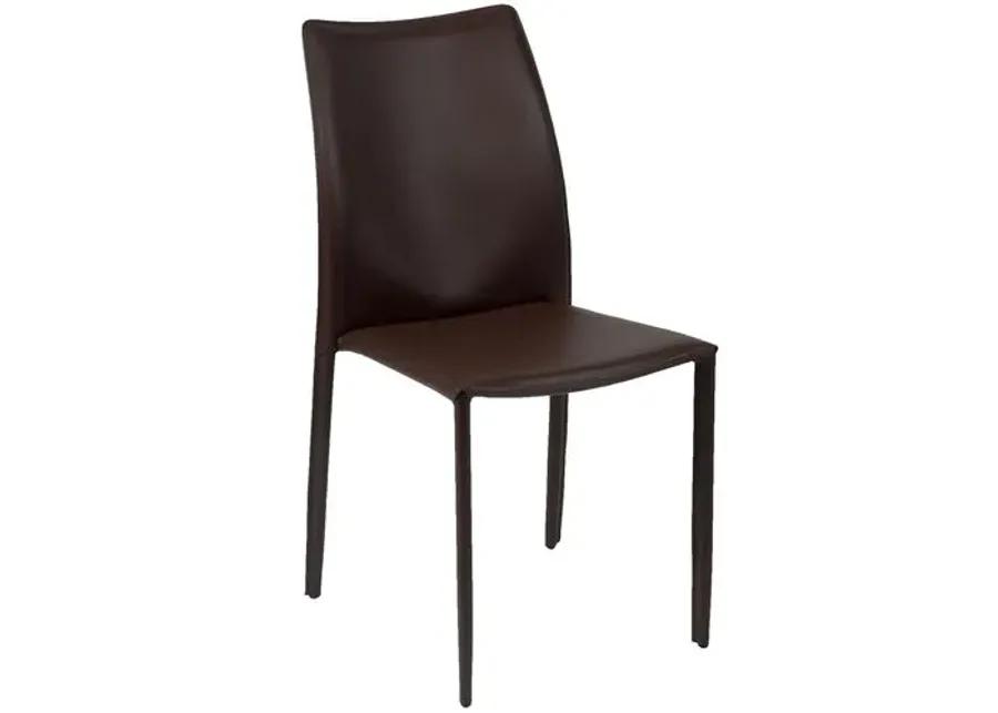 Set of 2 Calara Stacking Chairs - Brown