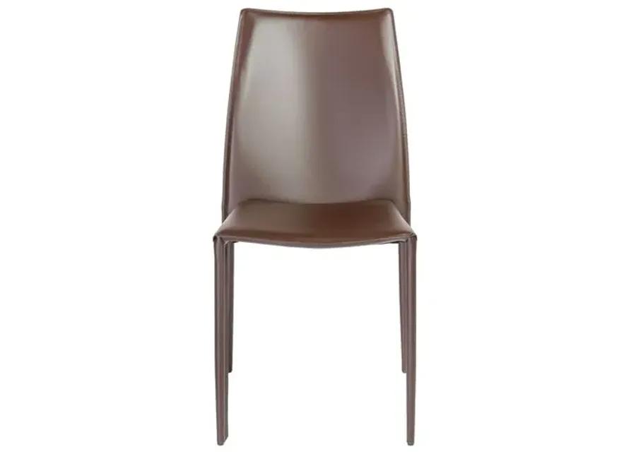 Set of 2 Calara Stacking Chairs - Brown