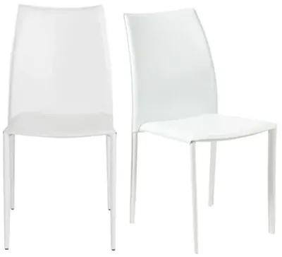 Set of 2 Calara Stacking Chairs - White