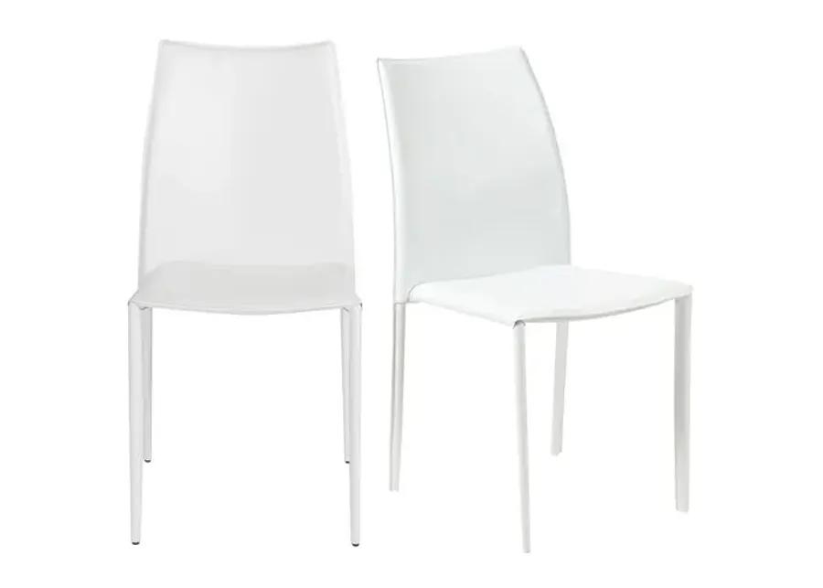 Set of 2 Calara Stacking Chairs - White