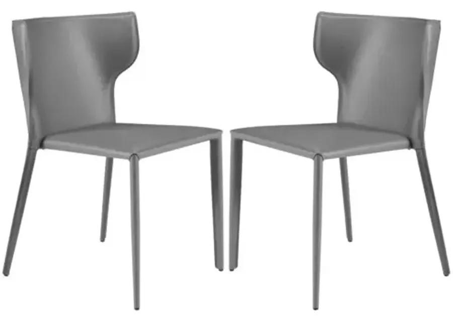 Set of 2 Elysium Stacking Chairs - Gray