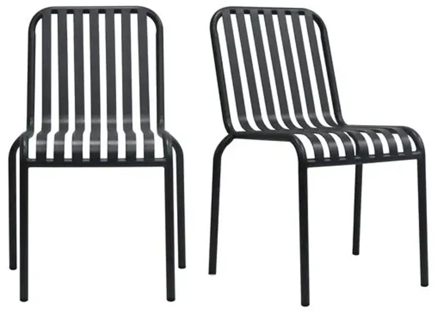 Set of 2 Arboria Outdoor Side Chairs - Black