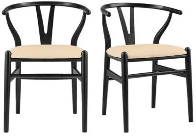 Set of 2 Rivello Side Chairs - Velvet - Beige