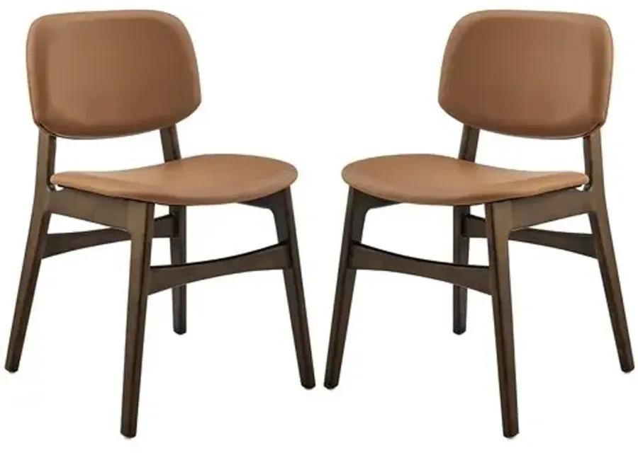 Set of 2 Valhara Side Chairs - Brown