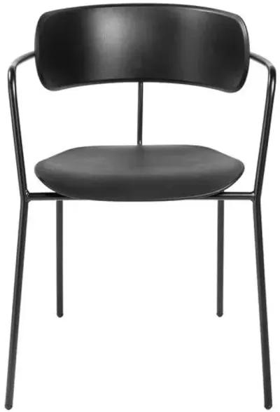 Set of 4 Lumina Stacking Armchairs - Black