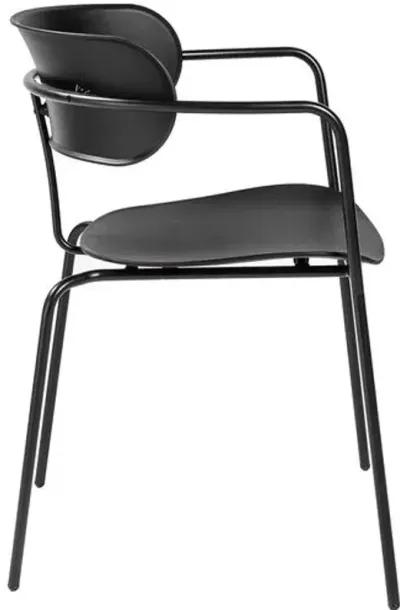 Set of 4 Lumina Stacking Armchairs - Black