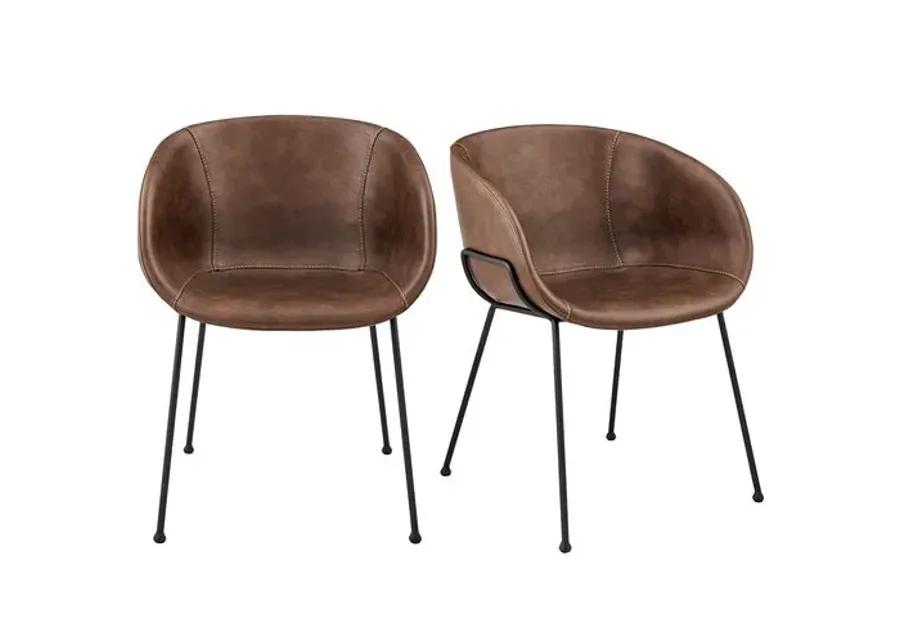 Set of 2 Bexley Armchairs - Brown