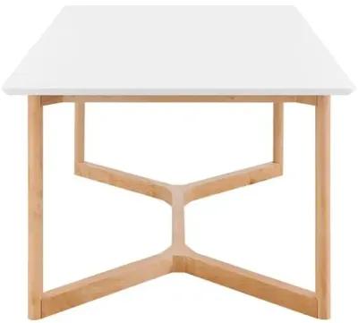 Nordic Rectangular Dining Table - White/Natural