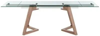 Skagen 95" Extension Glass Dining Table - Walnut