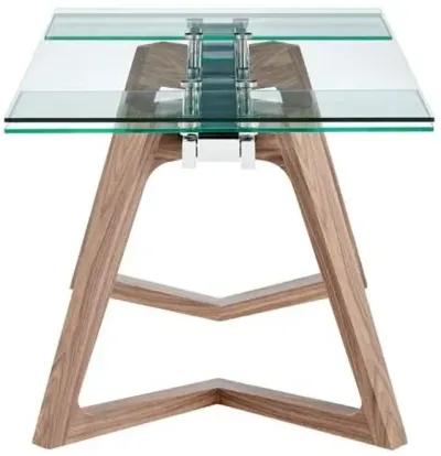 Skagen 95" Extension Glass Dining Table - Walnut