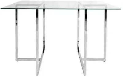 Legend Rectangular Glass Dining Table - Chromed Steel