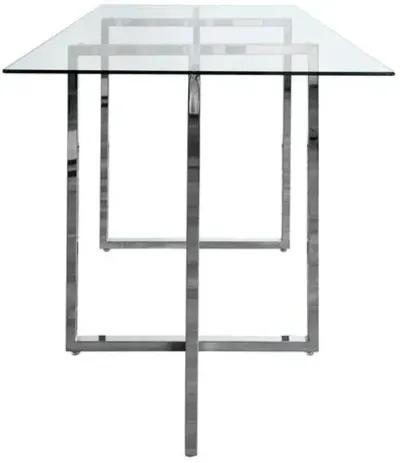 Legend Rectangular Glass Dining Table - Chromed Steel