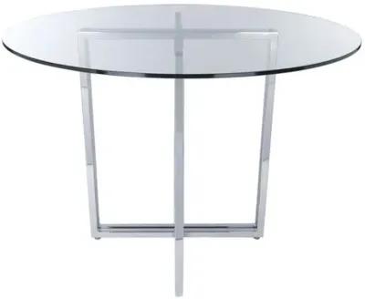 Legend Round Glass Dining Table - Chromed Steel