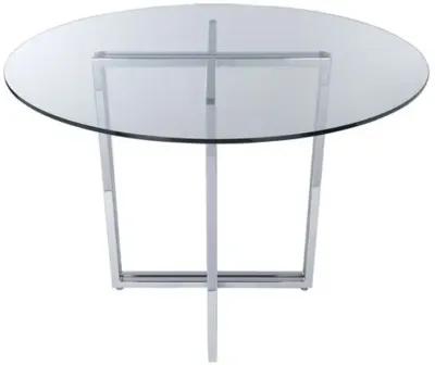 Legend Round Glass Dining Table - Chromed Steel