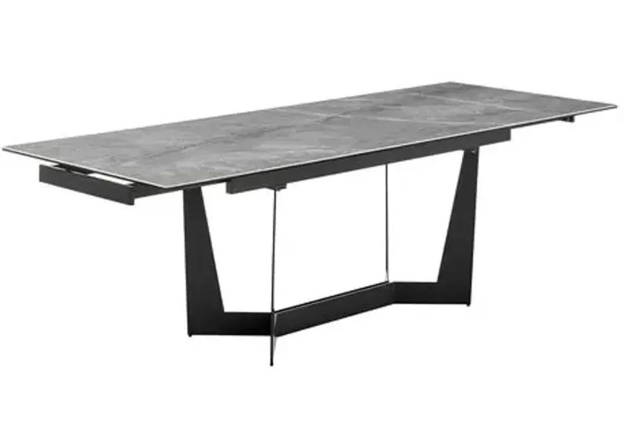 Verazzo 95" Extension Dining Table - Gray - Ceramic