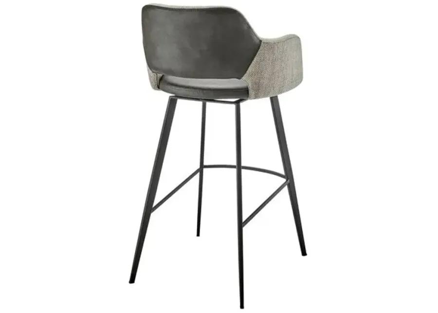 Vintara Leatherette Swivel Barstool - Gray