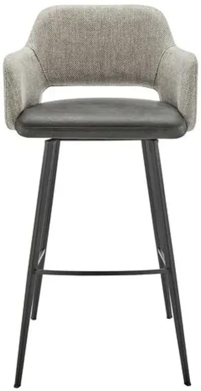 Vintara Leatherette Swivel Barstool - Gray