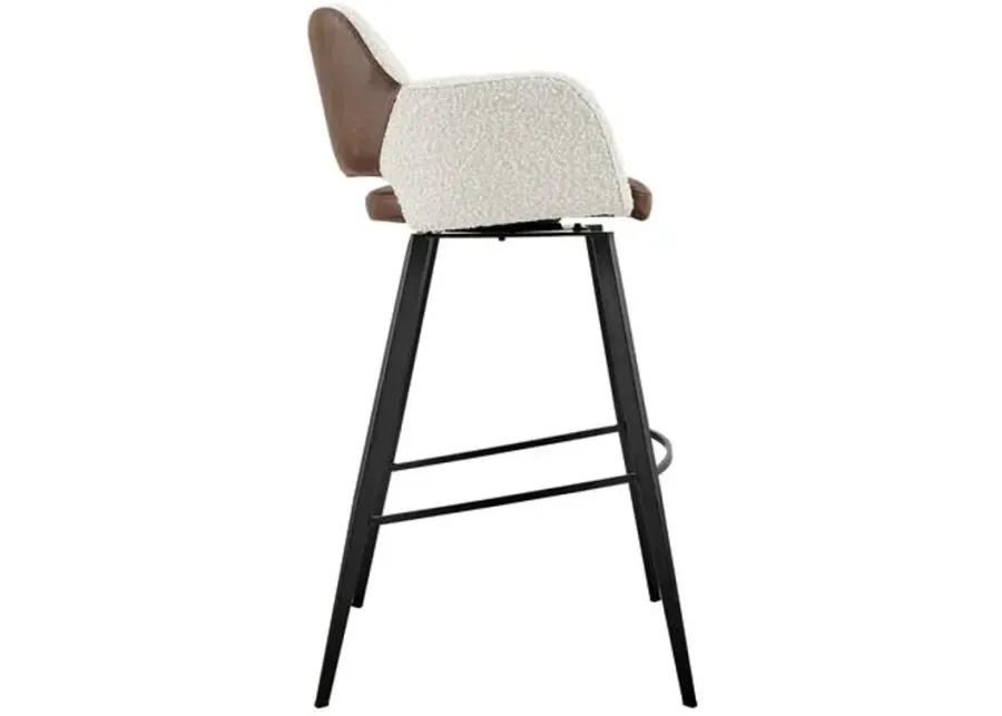 Vintara Leatherette Swivel Barstool - Ivory