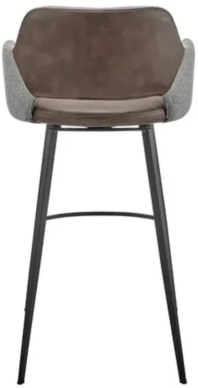 Vintara Leatherette Swivel Barstool - Gray