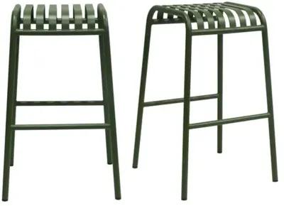 Set of 2 Arboria Outdoor Barstools - Green