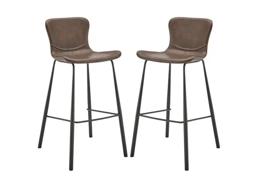 Set of 2 Harmonique Barstools - Brown