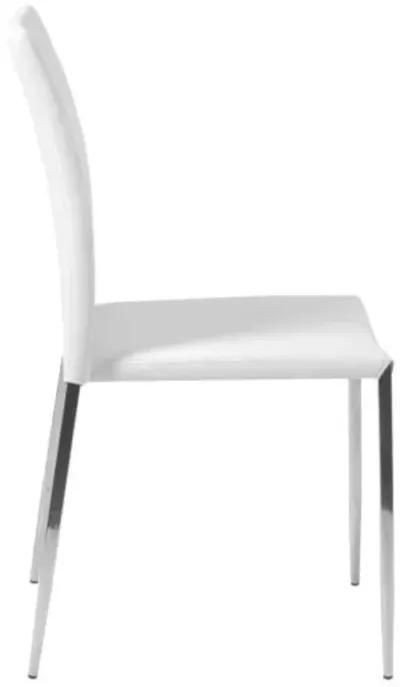 Set of 2 Thaline Stacking Chairs - White