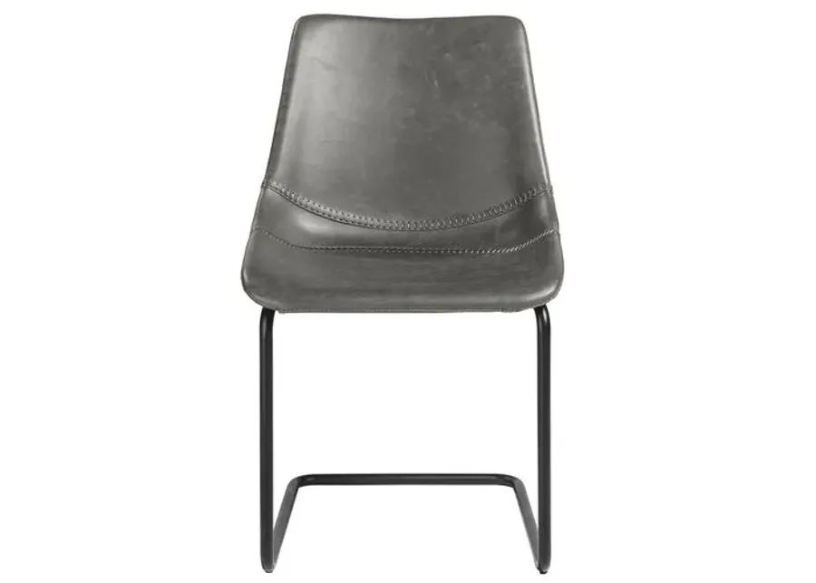 Set of 2 Rustique Side Chairs - Gray Leatherette