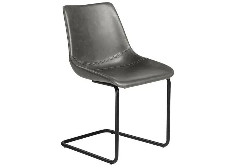 Set of 2 Rustique Side Chairs - Gray Leatherette