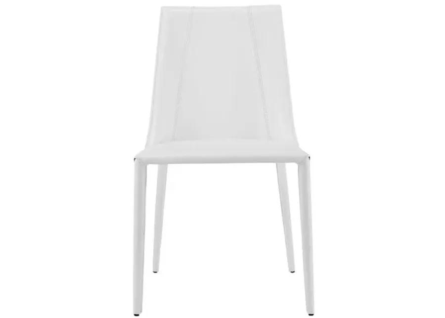 Casey Leatherette Side Chair - White