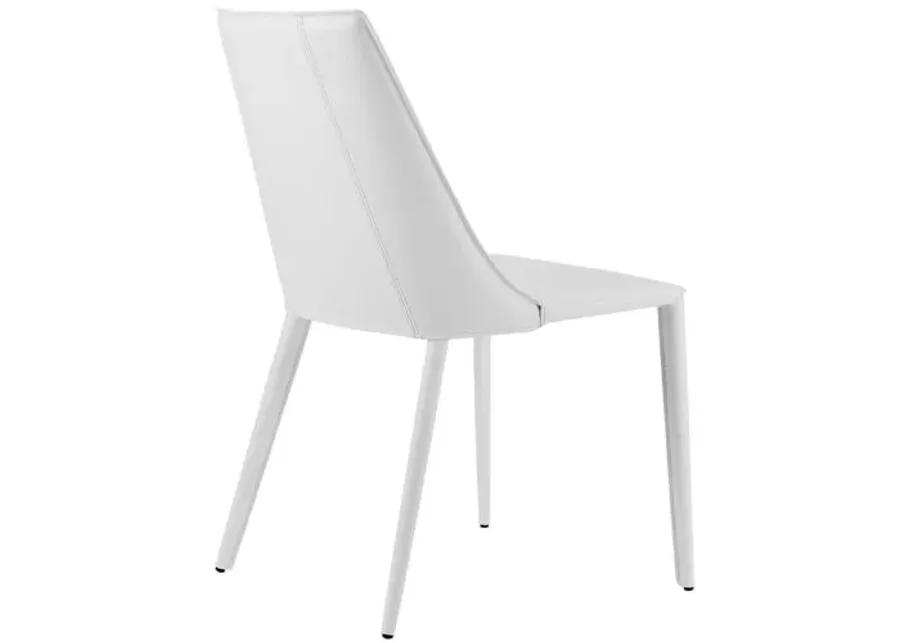 Casey Leatherette Side Chair - White