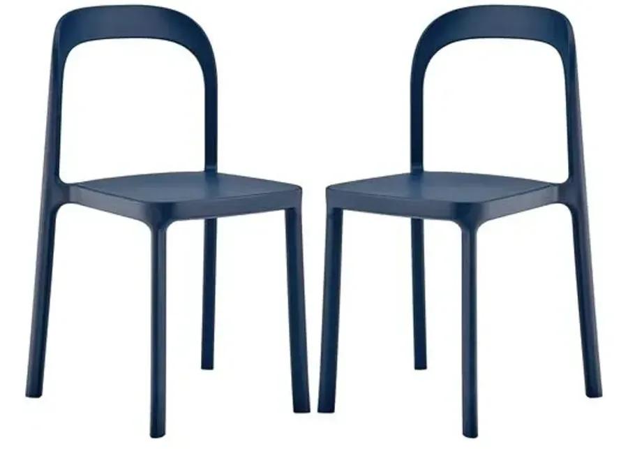 Set of 2 Clemmie Indoor/Outdoor Side Chairs - Blue