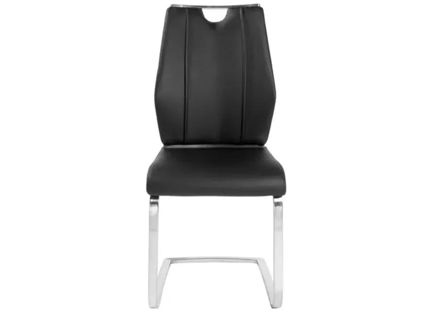 Set of 2 Serenade Side Chairs - Leatherette - Black